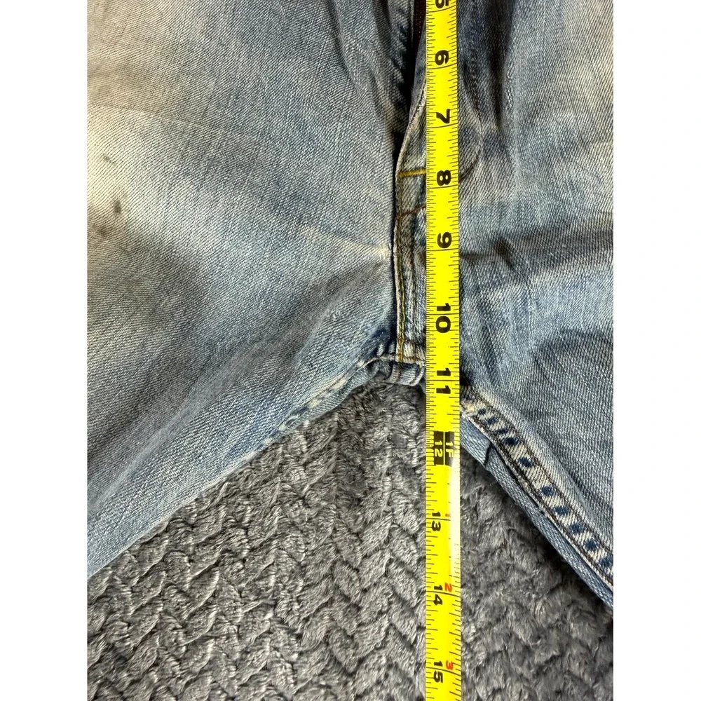 Levi's Bootcut Jeans Mens 36x32 Blue Denim Cotton Light Wash Mid Rise Frayed Hem